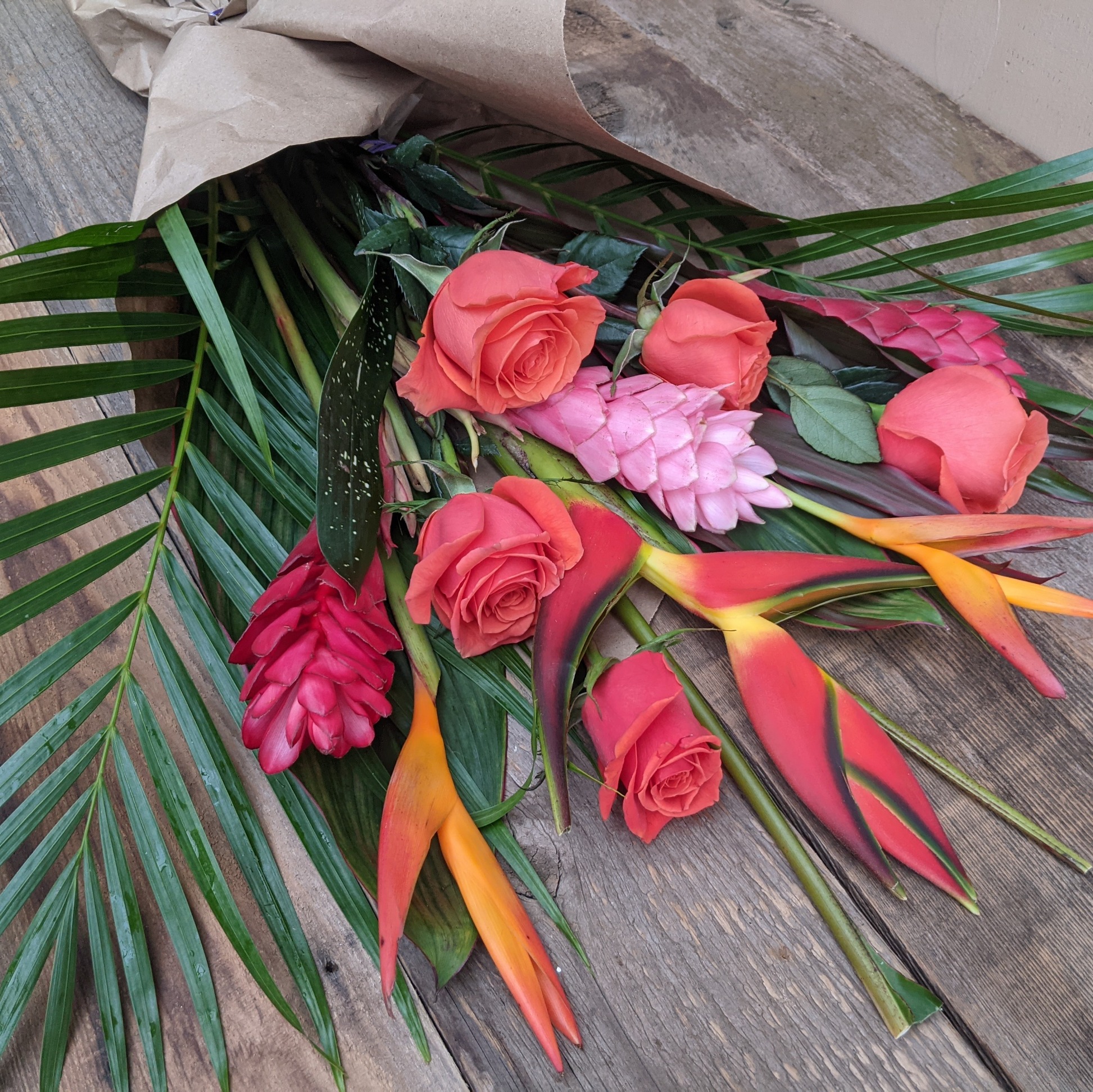 Tropical Hand Wrapped Bouquet Tropical Hand Wrapped Bouquet